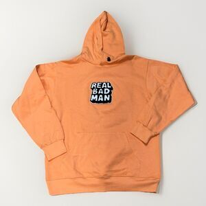 Brand New Real Bad Man Chenile Hoodie Orange Bang Men’s Medium RBM